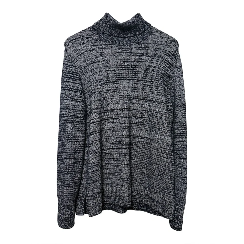 J. Crew Mercantile Space Dyed Turtleneck Sweater Womens Size XL Navy Blue Ribbed